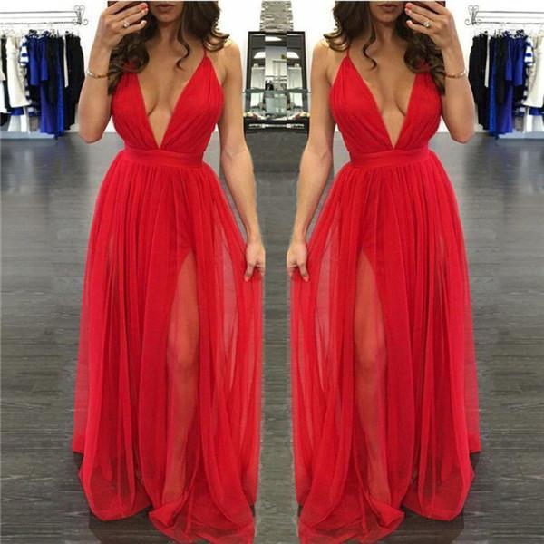 Sexy Women Summer Chiffon Sleeveless Boho Long Maxi Evening Party Beach Dress 4 Colors  New Dress Women vestidos